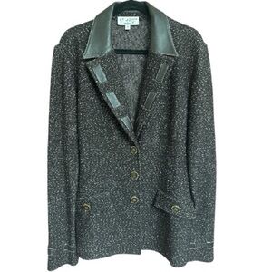 St. John Collection Marie Gray Women’s Santana Knit Jacket/Blazer Made in USA 16